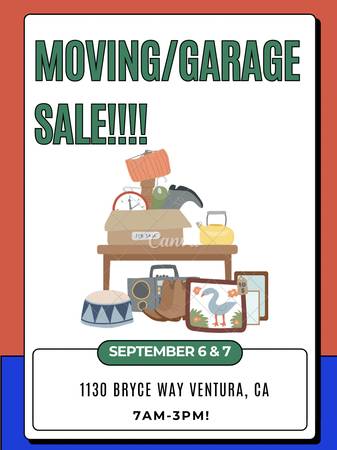 GARAGE/ MOVING SALE SEPTEMBER 6-7 7AM-3PM!!! (VENTURA)63686091055745120