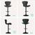 Firm Price! Brand New in a Box Set of 2 Dark Grey Barstools, READ AD! 5 thumbnail