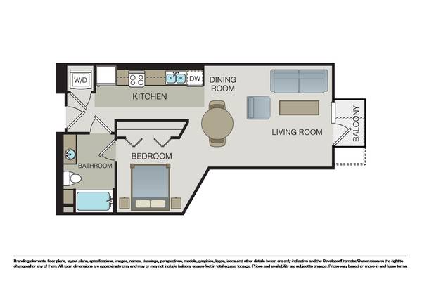$2,297 / 642ft2 - Large Studio Downtown - Parking Included, W/D in Unit - December 31st (East Village / Downtown / San Diego)63933118352130120