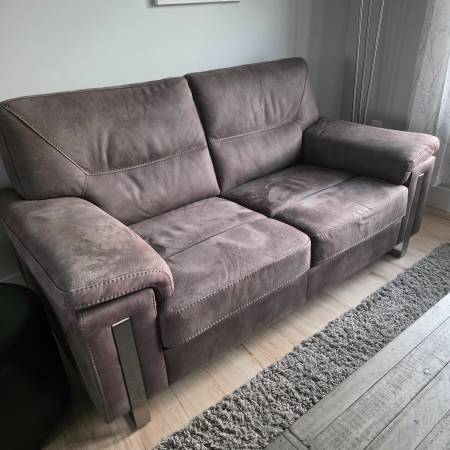 Full Size Couch (Grey Suede leather) identical to this smaller couch 1