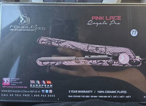 New  Royale pro hair straightener pink lace 1