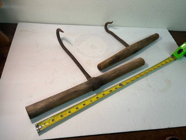 Qty- 2 Vintage Primitive Hay Bale Hook 1
