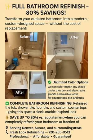 🛁 Fresh Look Refinishing – Colorado’s Bathtub & Shower Pan Experts (1 1