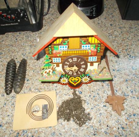Small 7" Across Cuckoo Clock for Parts 1