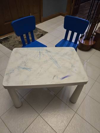 Well loved and sturdy IKEA toddler table and chairs 1