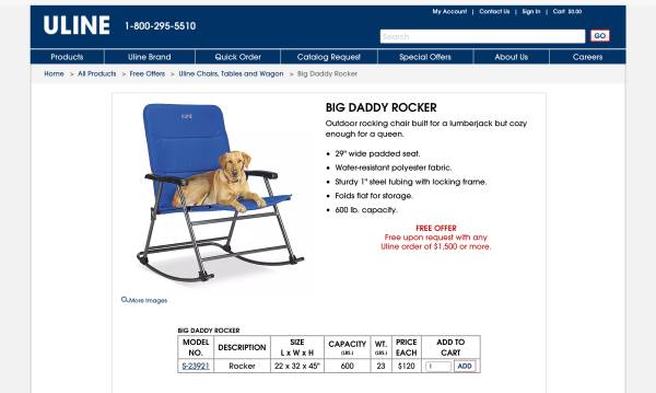 U-Line Big Daddy Rocker - NEW 1