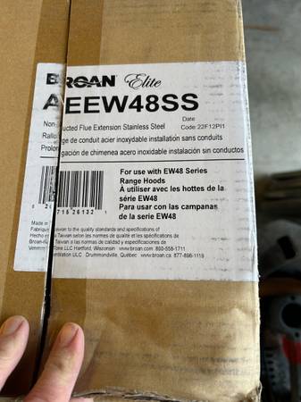 Broan/ Nutone Chimney style vent hood EXTENSION 1
