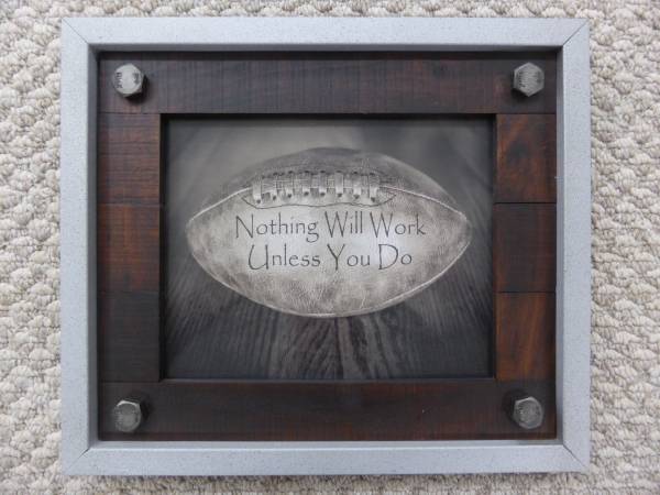 Wooden Framed Inspirational Football Picture 1