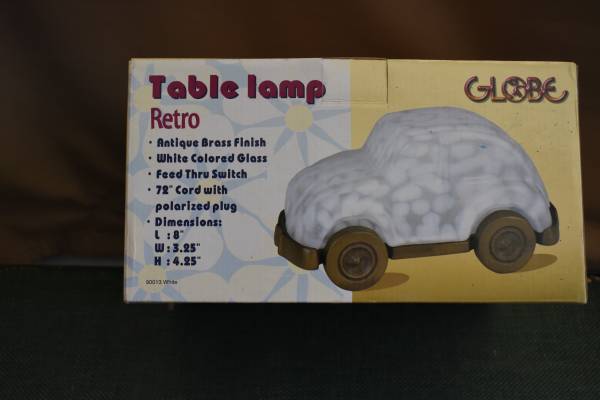 old VW bug glass light up table lamp 1
