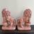 Pair of Vintage Pink Marble Lion Statues/Bookends, Heavy 4 thumbnail