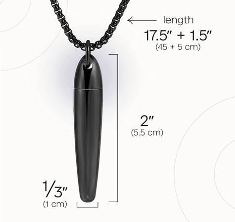 Urn Necklace for Ashes for Men and Women (Black) - $10 (louisville)63471303667075122