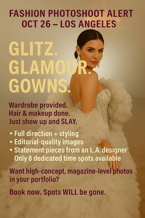 📸 LUXURY STYLED SHOOT - GOWNS, CORSETS, PIANO – PHOTOGRAPHERS WANTED 1
