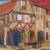 ANTIQUE HORSE CART VILLAGE IMPRESSIONIST IMPASTO OIL PAINTING SIGNED 2 thumbnail