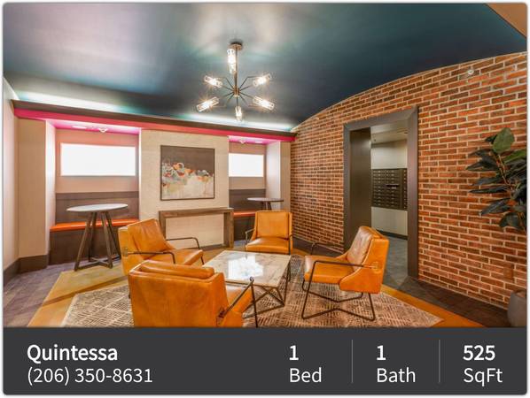 $1,519 / 1 dormitorio - 525 pies² - ¡Justo en el transporte público, para desplazamientos fáciles! Apartamentos Quintessa (Seattle - Pioneer Square)63808083704195120
