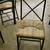Glass/Hand Woven Rush/Metal: Dining Table & 4 Matching Chairs 4 thumbnail