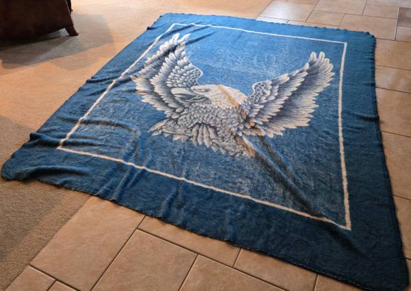 Large Blue Eagle Blanket 1