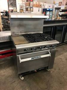 Imperial 36" Gas Range W/ Burners, 12" Griddle, & Oven 1