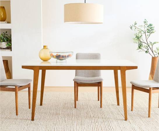 West Elm Modern Dining Table (White) 1