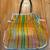 Yellow Striped Beach Bag Side Pocket Key Hook 2 thumbnail