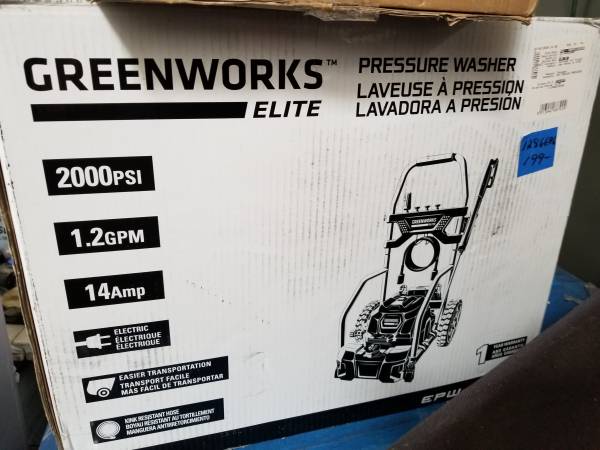 GREENWORKS 2000 POWER WASHER NEW IN BOX 1