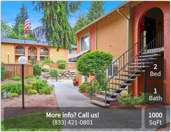 $2,200 / 2br - 1000ft2 - Best spot in Redmond! 2 bed/1 bath. Book a visit! (Redmond)63910063059202122