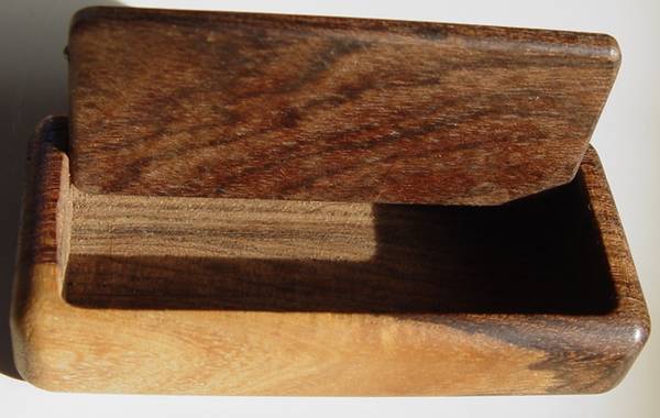 Vintage But Unused Small Wooden Box with Hidden Hinge System 1