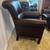 Burgundy Leather Club Parlor Chair Scroll Back Lee Industries Made USA 4 thumbnail