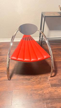 Unique Decorative Chair Red & Chrome 1