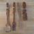 Vintage African wooden totem and matching fork, spoon and knife decor 2 thumbnail