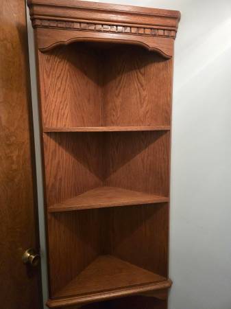 Solid Oak Corner Shelf Bookcase 1