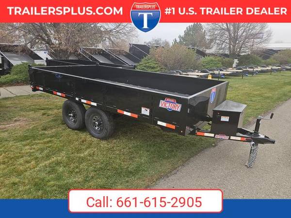 2026 Interstate 7X14 Victory Bumper Pull Dump 14K Trailer Black 1