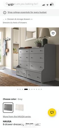 quincy grey dresser Ikea gray HAUGA 8 drawer - furniture - by owner - sale Flavia