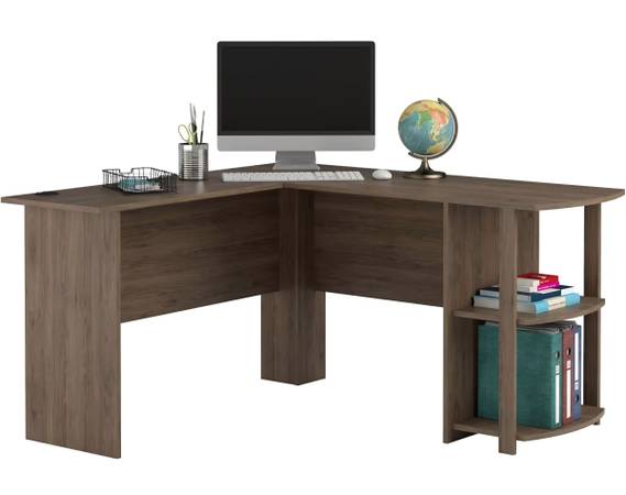 Corner computer desk fully assembled. 1