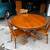 Exquisite Solid Oak 46" Diameter Pedestal Table w/3 Side Stout Chairs 2 thumbnail