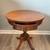 Antique Round Pedestal Claw Foot Drum Side Table With Lion Head Drawer Pull 4 thumbnail