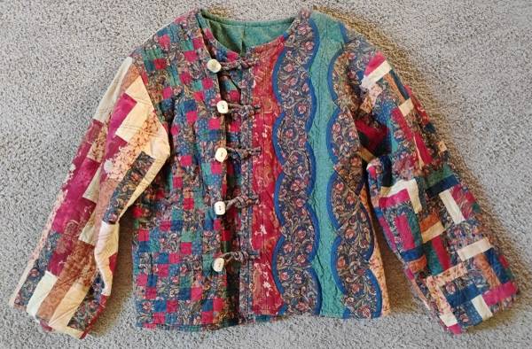 Vintage Women's Large Quilted Patch Work Jacket 1