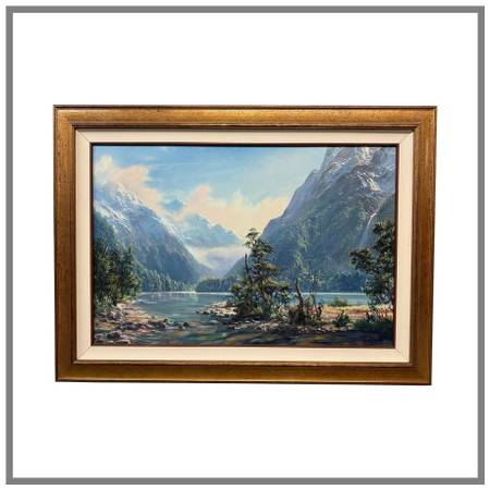 Ivan Clarke "mountain Landscape With Lake" Original Oil Painting 1