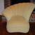 Hollywood Regency Gold Asymmetrical Scallop Back Slipper Chair 1 thumbnail