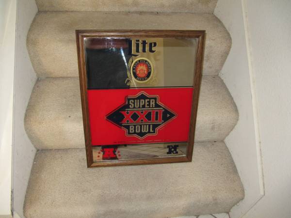 MILLER LITE SUPER BOWL XXII   BAR MIRROR 1