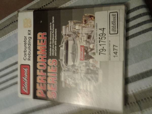 New in box Edelbrock 1477 4 barrel carb rebuild kit 1