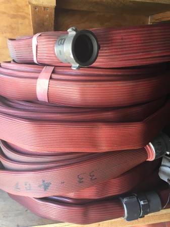 FIRE HOSE HEAVY DUTY ALL RUBBER 1-1/2 IN. METAL COUPLE-100' LENGTH 1