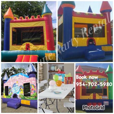 Free 2 Tables 20 Chairs Rent bounce house All Day $95 - $2 (All Areas)63471415288065122
