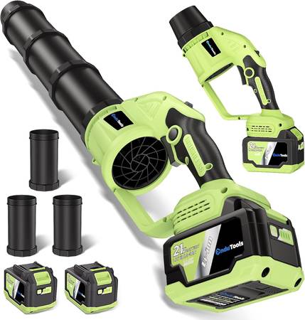 Leaf Blower Cordless 2 x 6.0Ah Batteries, 650 CFM, NIB 1