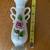 Vtg.White Bud Vase - 3D Pink Rose Flower 5 1/2" Tall Porcelain origina 1 thumbnail