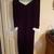 Long Velvet Dark Plum Dress with Satin Cream Ribbon in Back. Sze 15/16 1 thumbnail