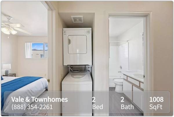 Cozy 2 BD / 2 BA complete with a private washer and dryer! 1