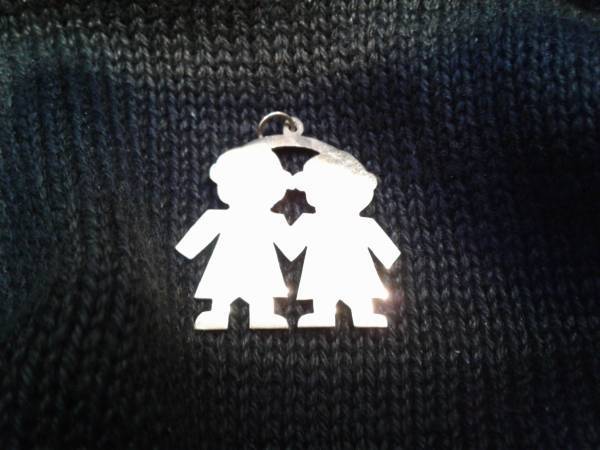 14K Gold  2 Children Pendant/ Great Gift 1