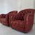 2 Mid century Italian Tufted  Leather Club  Chairs Red 2 thumbnail
