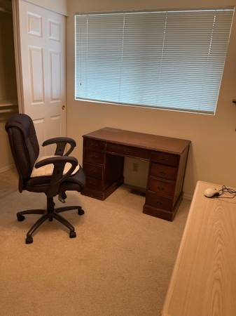 Desk & 2 office chairs 1