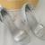 Chic Pier Linvale Women's Size 8 Silver Glitter Block Heel Sandals NEW 2 thumbnail